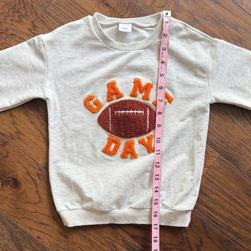 4T - 5T Game Day Football Sweatshirt and Football Flare Bellbottom Pants Set